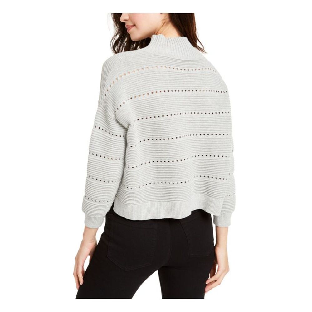 FRENCH CONNECTION Womens Gray Heather Long Sleeve Turtle Neck Sweater L - Picture 2 of 2